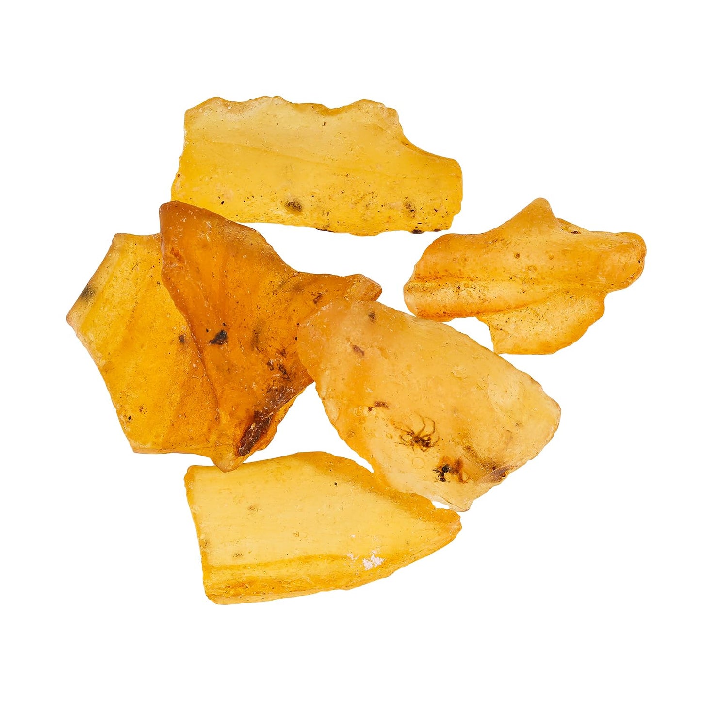 CRYSTALINES 5pcs Wholesale Natural Baltic Raw Amber Stone, Unpolished Genuine Rough Amber Gemstone for Jewelry Making, Gem Collecting and Display – Authentic Fossilized Crystals