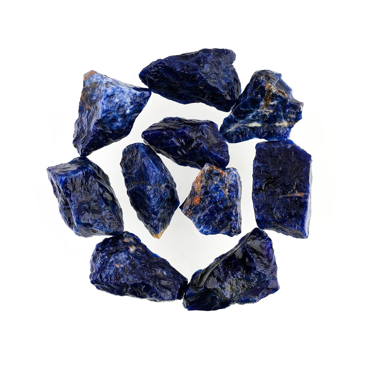 ColouredRocks 175+carats Sodalite Crystals, Raw Stones, Rough Gemstones, Jewelry Making Supply, Cabbing, Polishing, Cutting, DIY, Crafts (10pcs) (20-30mm)