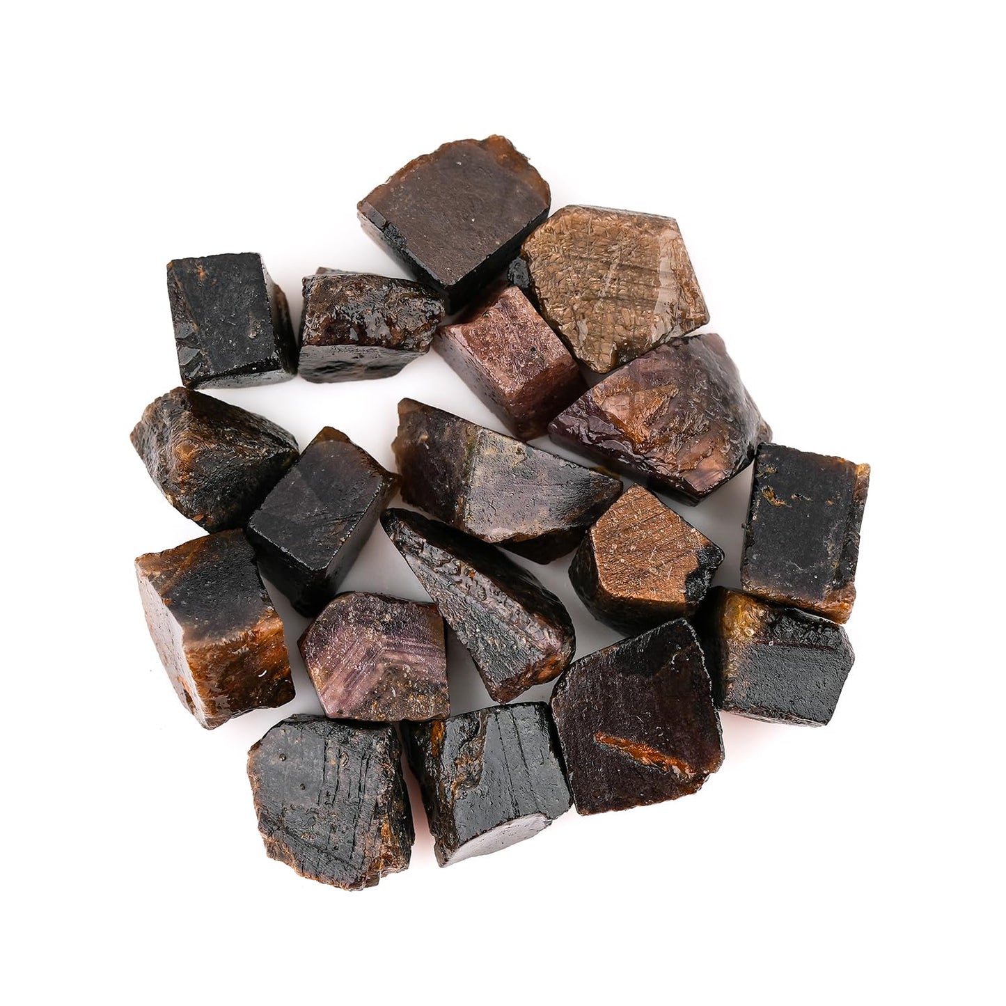 ColouredRocks 100 carats Brown Sapphire Crystals, Raw Stones, Rough Gemstones, Jewelry Making Supply, Cabbing, Polishing, Cutting, DIY, Crafts (16-18pcs) (8-12mm)