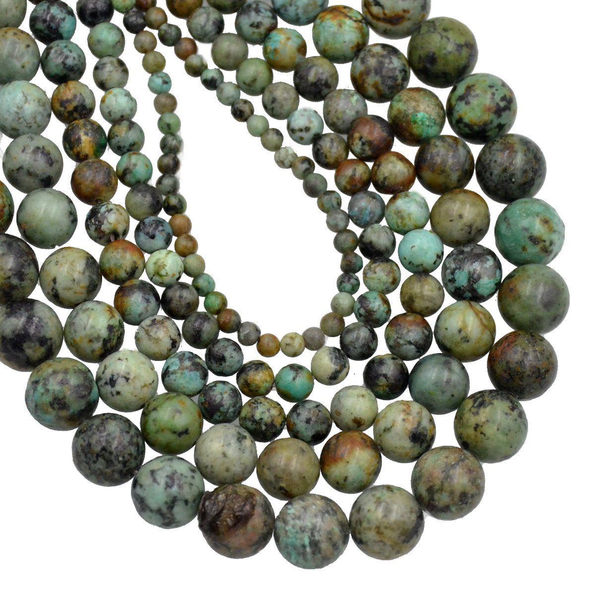 AD Beads Natural Gemstone Round Loose Beads 15" for Bracelet Necklace Earrings Jwelery Making Crafts DIY (8mm, African Turquoise)