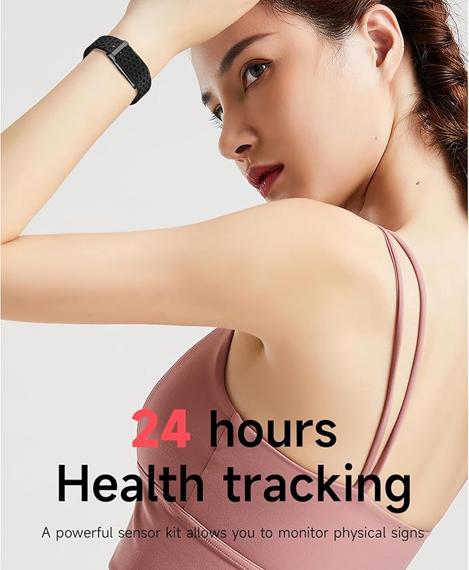 Smart Health Wristband, Fitness & Activity Tracker, One-Touch Measurement Function, Measuring Heart Rate, Sleep, Stress Health Data, 120+ Exercise Modes, Wearable Health Tracker with GPS