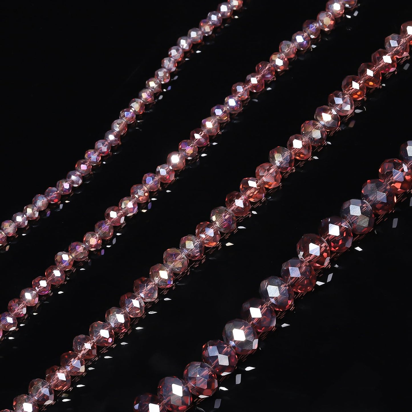 NITOPUPU 500pcs 6mm Crystal Glass Beads for Jewelry Making Faceted Rondelle Flat Beads for Bracelets Necklace Earrings DIY Crafts (Purple Crystal AB Bead)