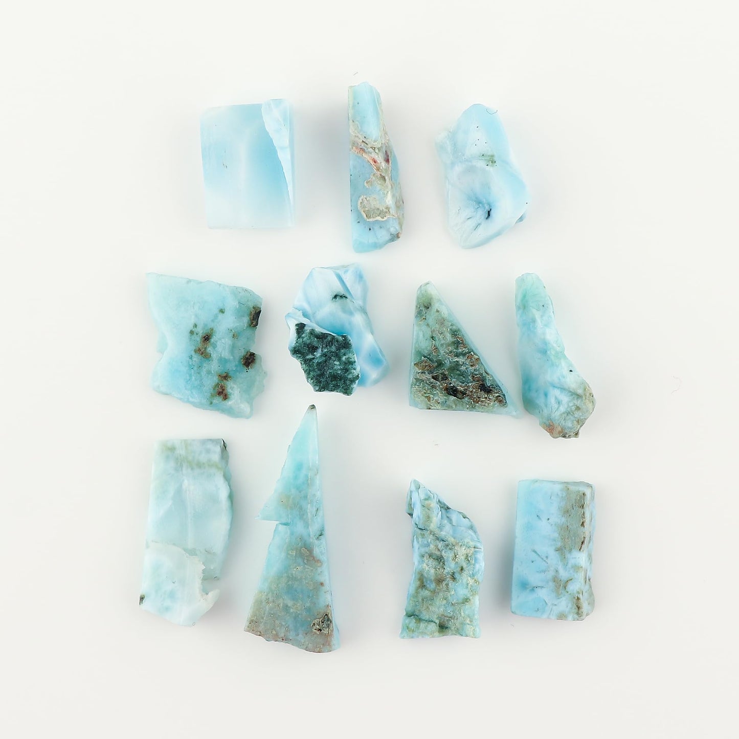 CRYSTALINES 125cts, Wholesale Natural Raw Sky Blue Larimar Gemstone, Pectolite Rough Stone, Bulk Loose Supplies for Jewelry Making, Chakra Healing Crystals, Wire Wrapping, Gem Collection, 10-12pcs