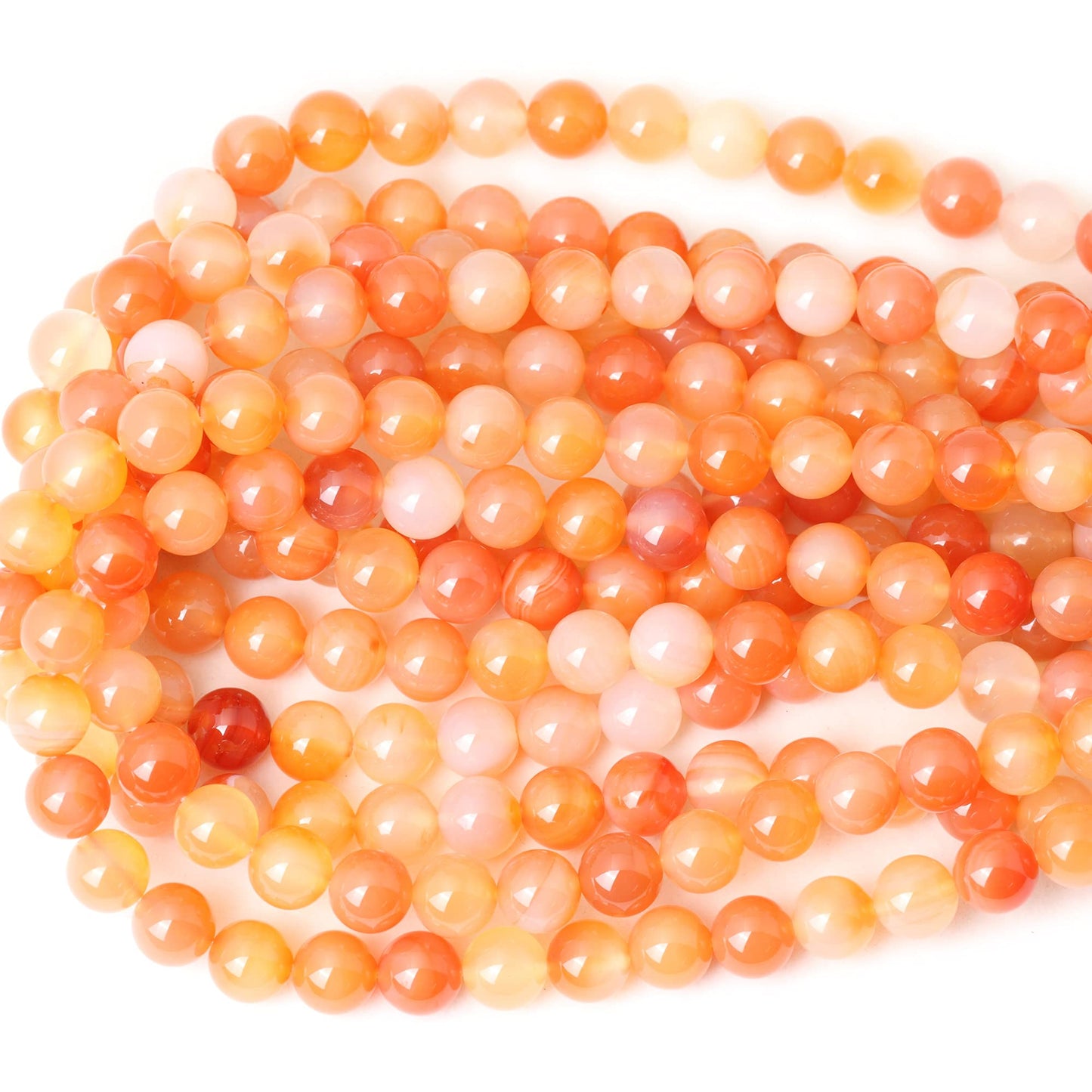 CHEAVIAN 35PCS 10mm Natural Mix Color Red Agate Round Loose Beads DIY Bracelet Necklace Materials 1 Strand 15"