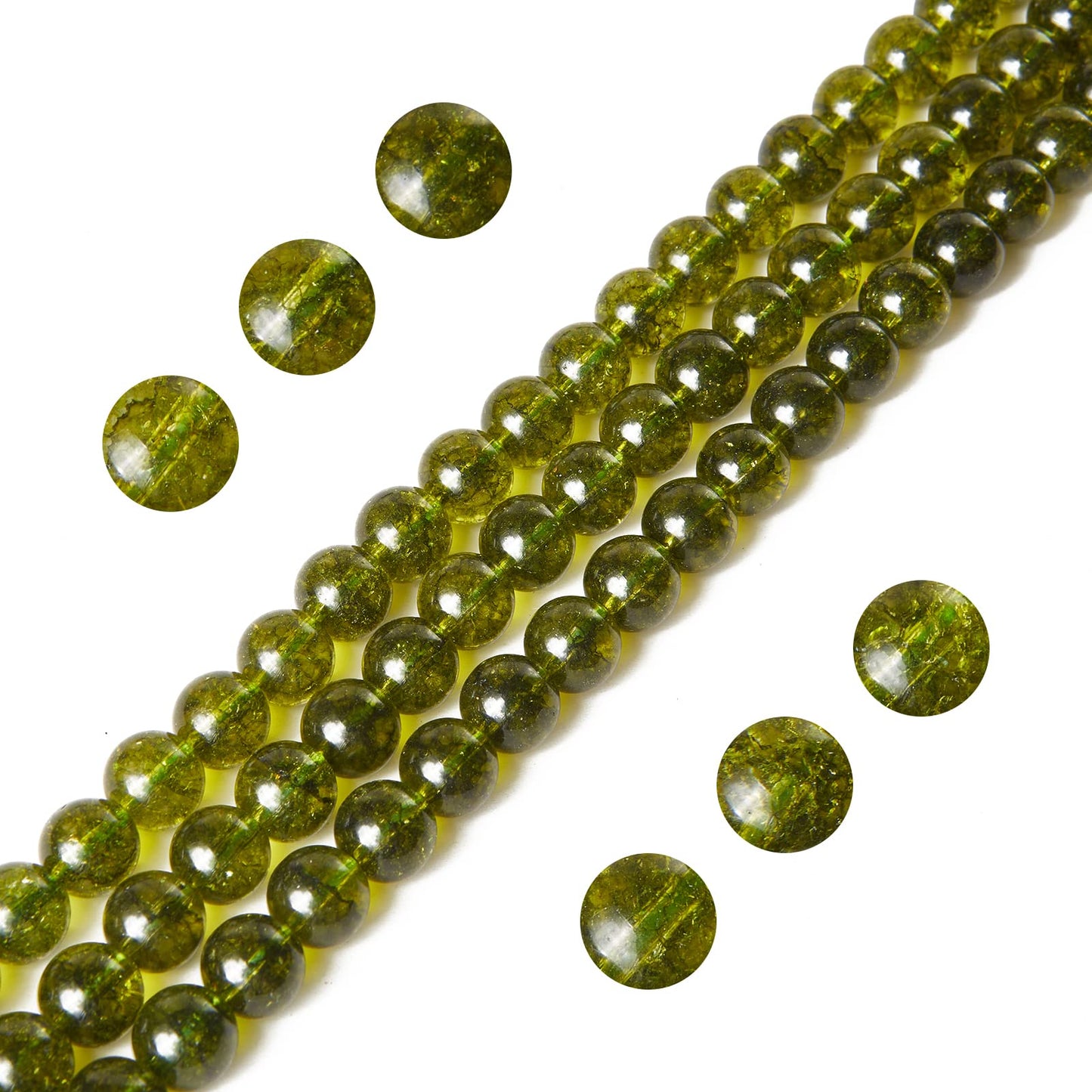 100pcs 10mm Peridot Beads Natural Gemstone Beads Round Loose Beads for Jewelry Making