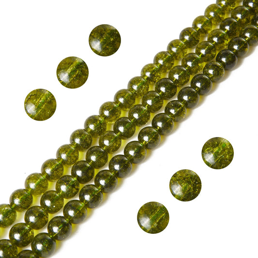 100pcs 10mm Peridot Beads Natural Gemstone Beads Round Loose Beads for Jewelry Making