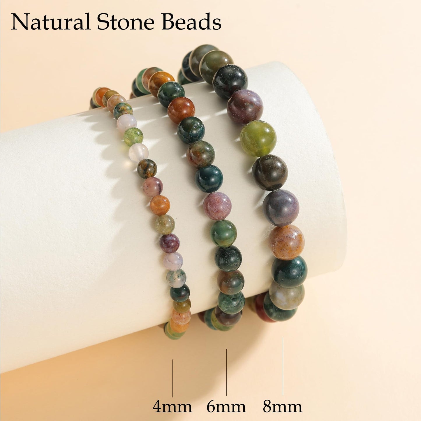 Udolfly Womens Crystal Beaded Bracelets for Women Men Protective Energy Bracelet Natural Gemstone Bead Bracelet 8mm Agate