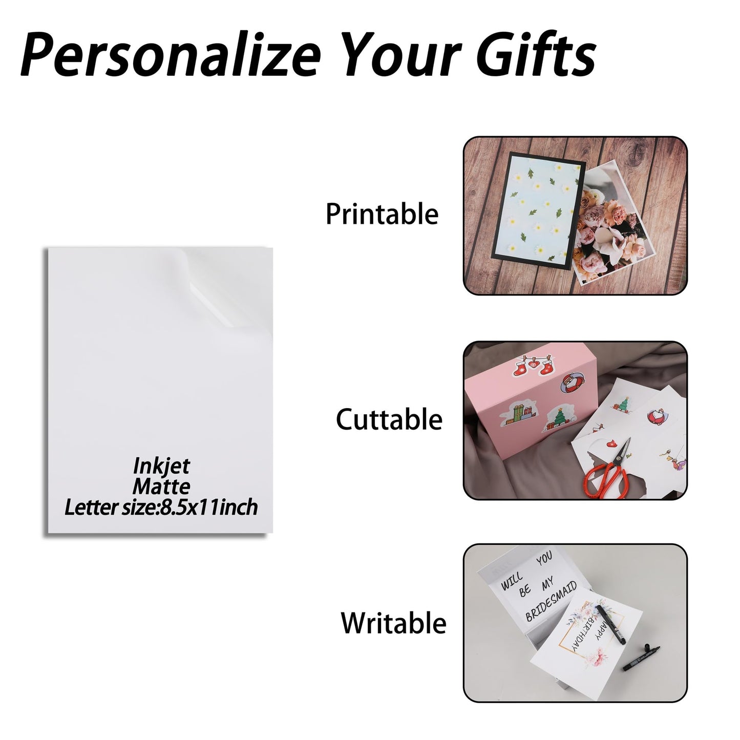 MUMUPACK 6 Pack White Gift Boxes With Lids,12x8x4.5 Inch Bridesmaid Proposal Box And Printable Stickers,Proposal Boxes With Ribbon For Wedding, Packaging, Present, Birthday