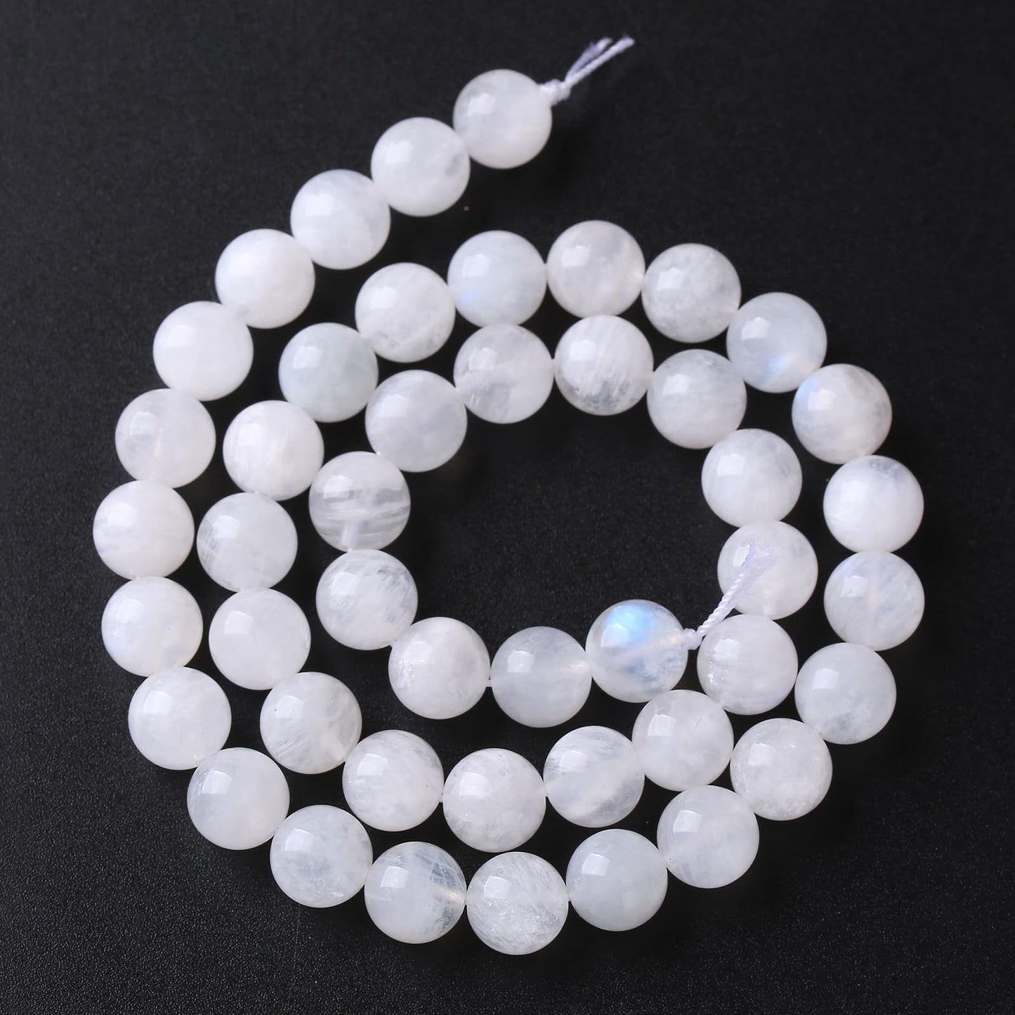 160PCS 4MM Natural Stone White Moonstone Gemstone Semi Precious Beads for Jewelry Making DIY Bracelet