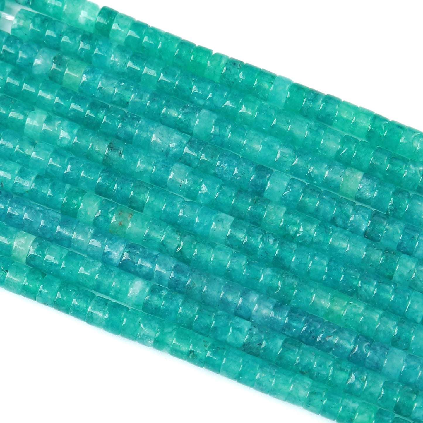 2x4MM 150PCS Amazonite Chalcedony Tube Cylinder Rondelle Abacus Disk Spacer Loose Beads for Jewelry Making