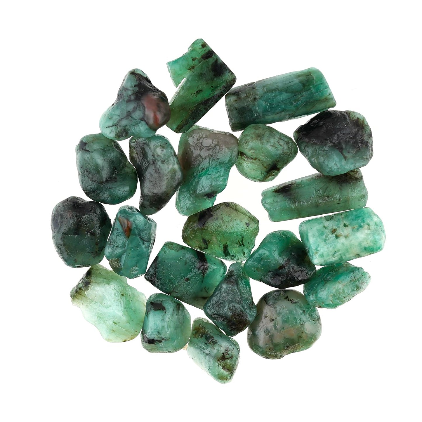 ColouredRocks 50 carats. EMERALD Crystals, Raw Stones, Rough Gemstones, Jewelry Making Supply, Cabbing, Polishing, Cutting, DIY, Crafts (20 pcs.) (5-8 mm.)