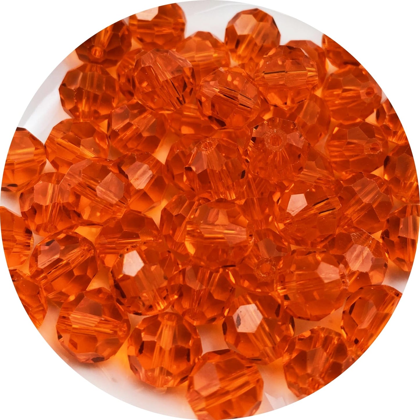 Xinhongo Crystal Glass Beads 500 Pieces 3mm Round Faceted Glass Spacer Beads for Jewelry Making Bracelet Earring Necklace DIY Craft Supplies(Orange)