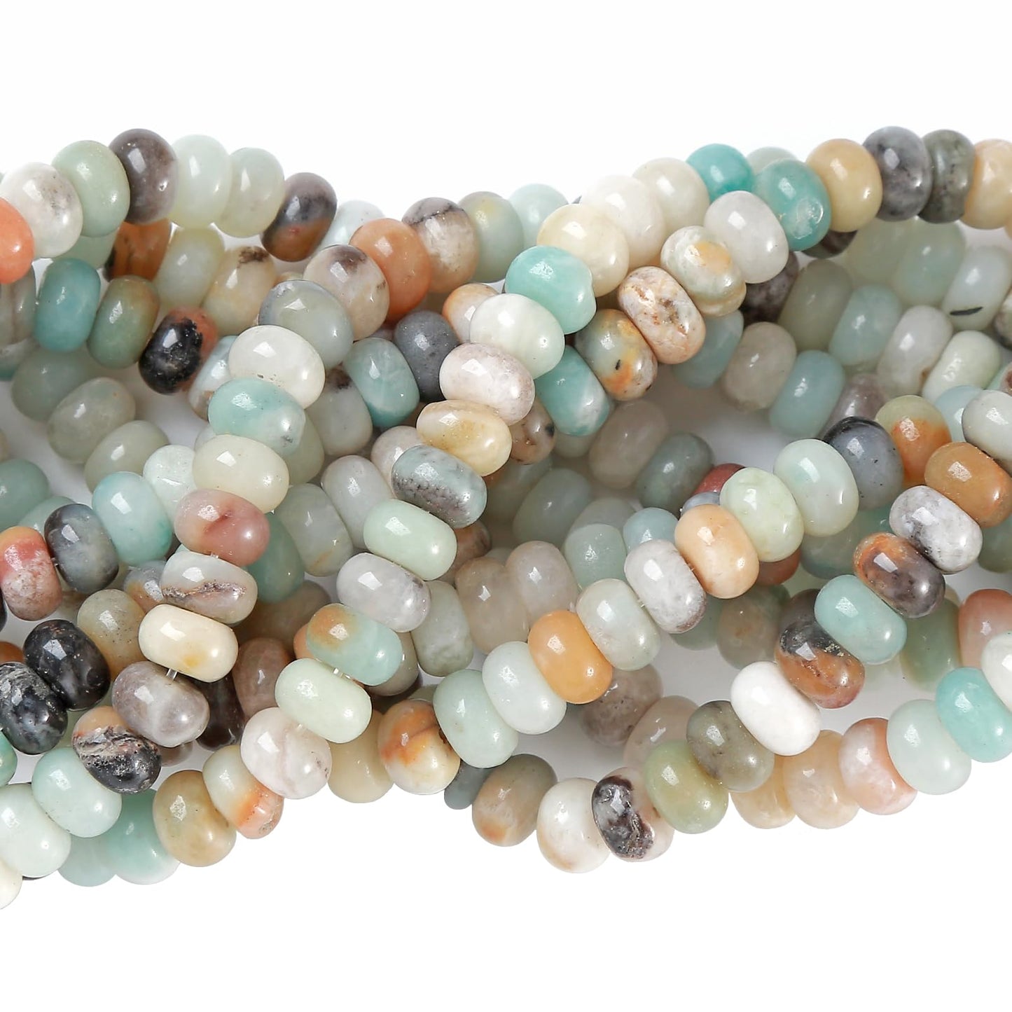 5x8MM 72PCS Amazonite Tube Rondelle Abacus Disk Spacer Loose Beads for Jewelry Making