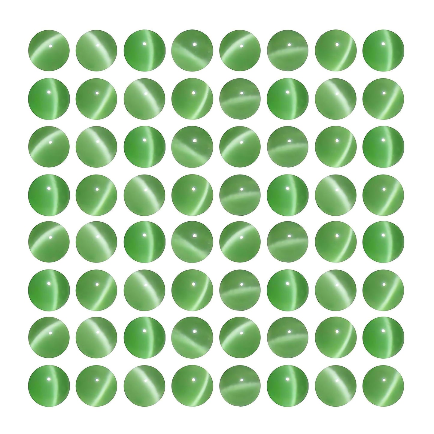 MJDCB 60pcs Light Green Cat Eye Stone Beads 6mm Round Crystal Loose Bead for Jewelry Making DIY Bracelets Necklace Accessories