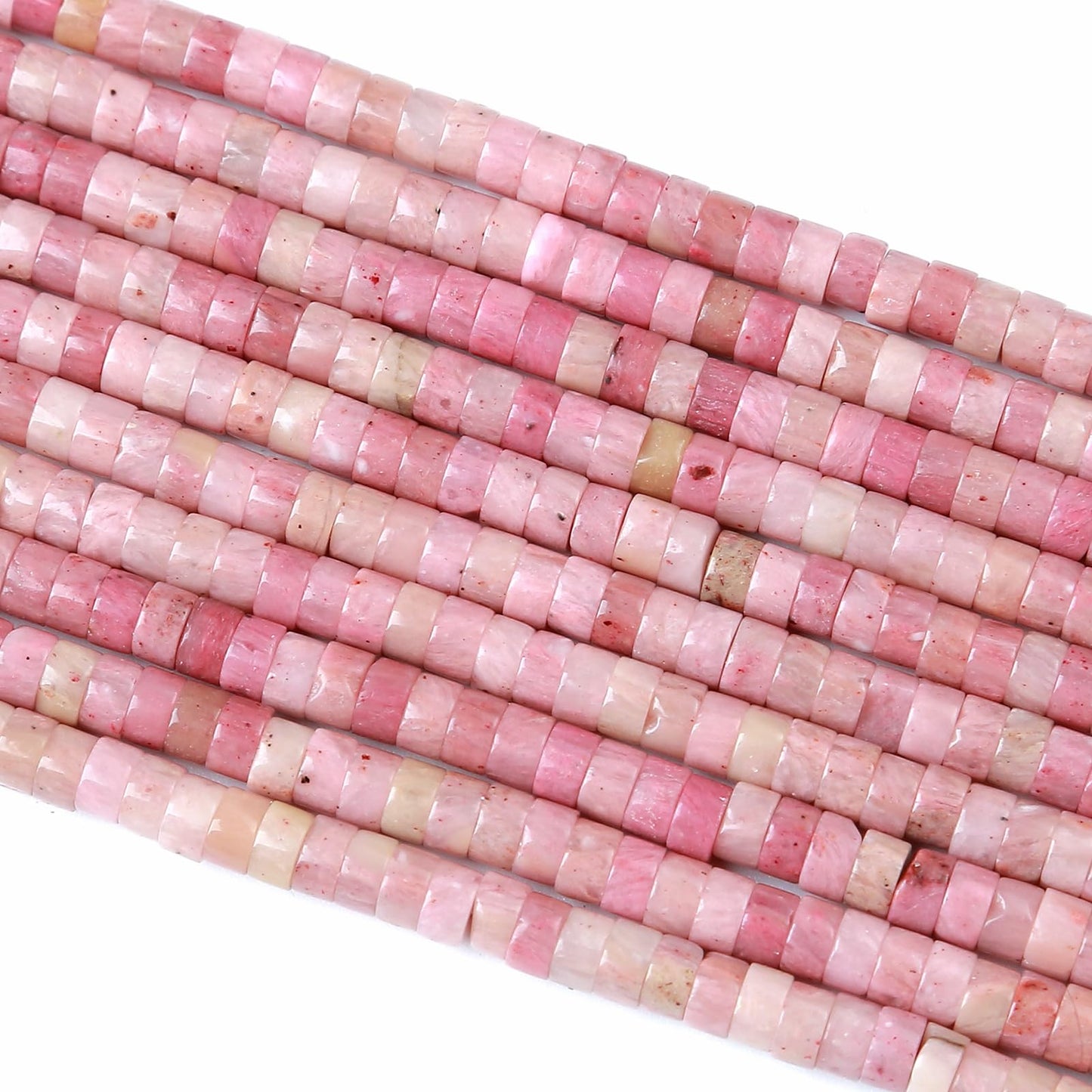 2x4MM 150PCS Rhodochrosite Rhodonite Tube Cylinder Rondelle Abacus Disk Spacer Loose Beads for Jewelry Making