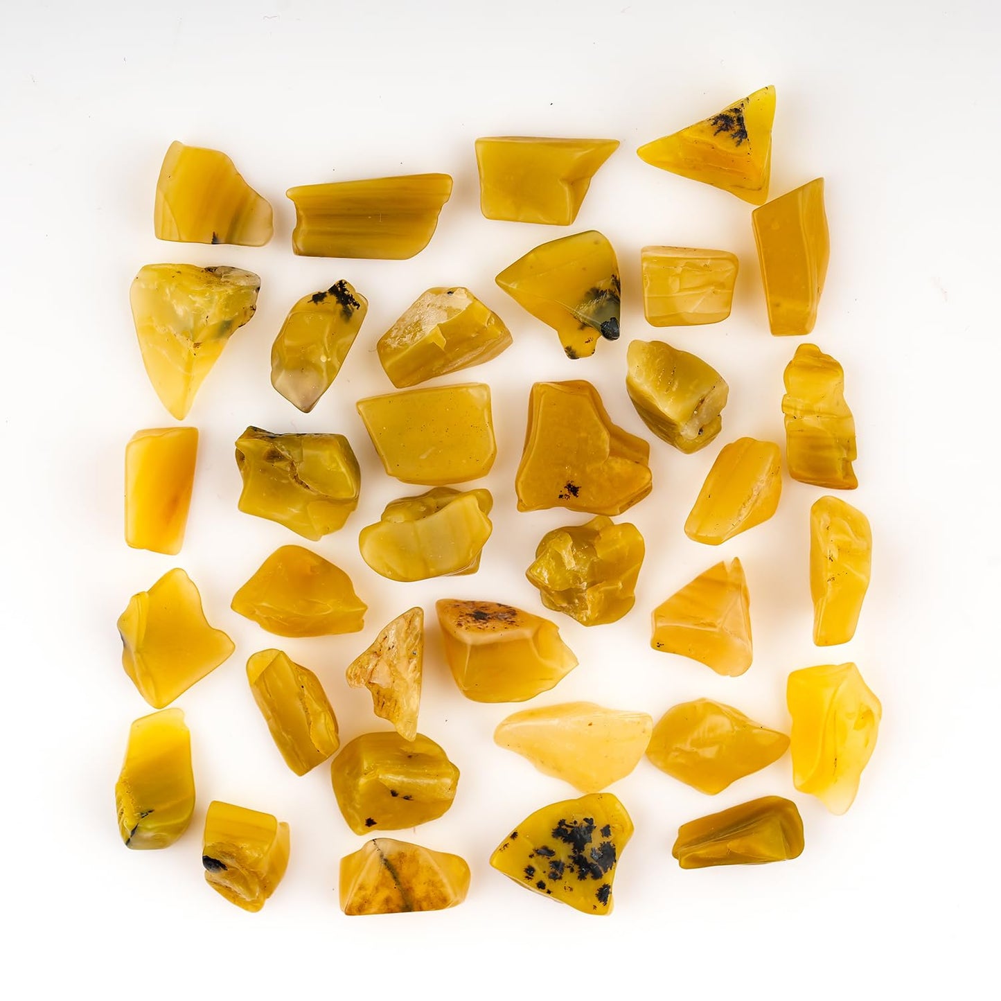 ColouredRocks 100 carats Yellow Opal Crystals, Raw Stones, Rough Gemstones, Jewelry Making Supply, Cabbing, Polishing, Cutting, DIY, Crafts (28-32pcs) (8-12mm)