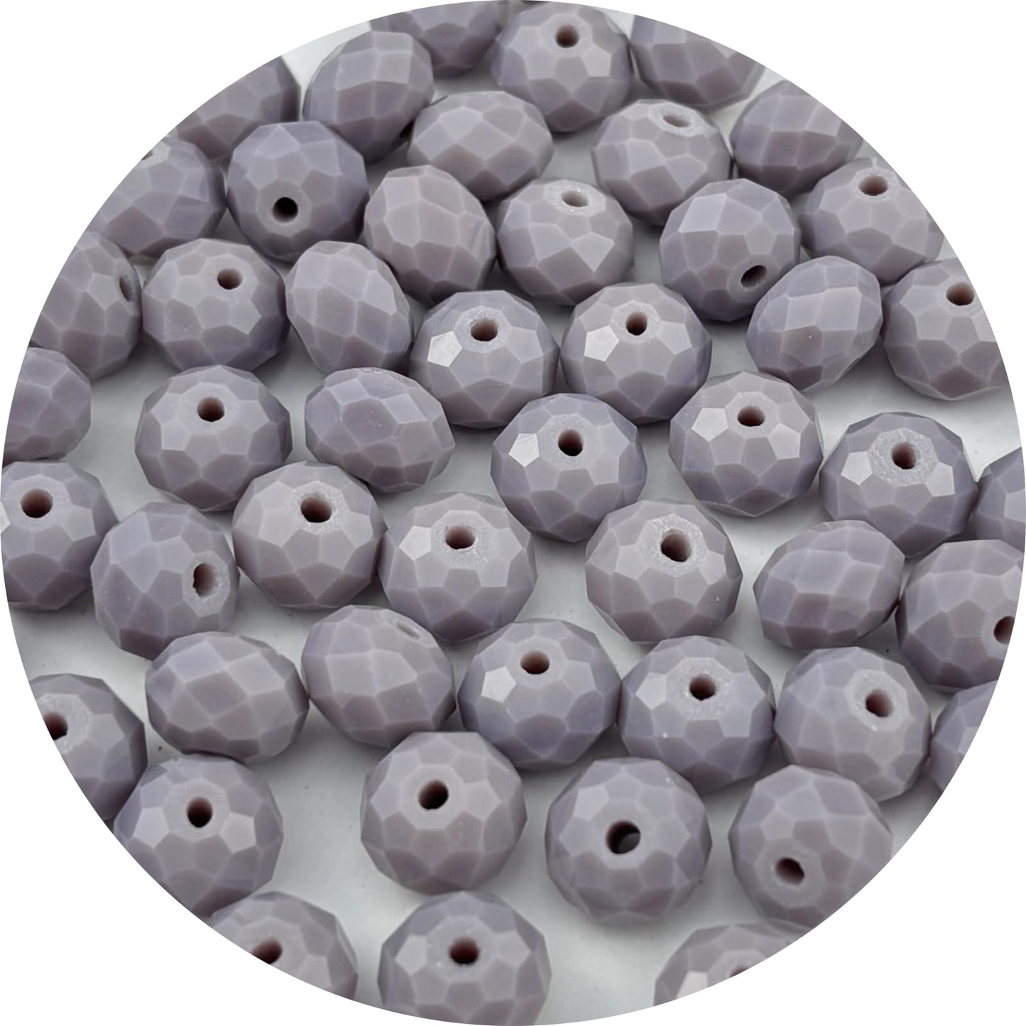 Pinhoollgo 200pcs 6mm Crystal Glass Beads Faceted Rondelle Glass Spacer Beads for Bracelets Necklace Pendants Earrings Key Chains Jewelry Making(Light Purple Porcelain)