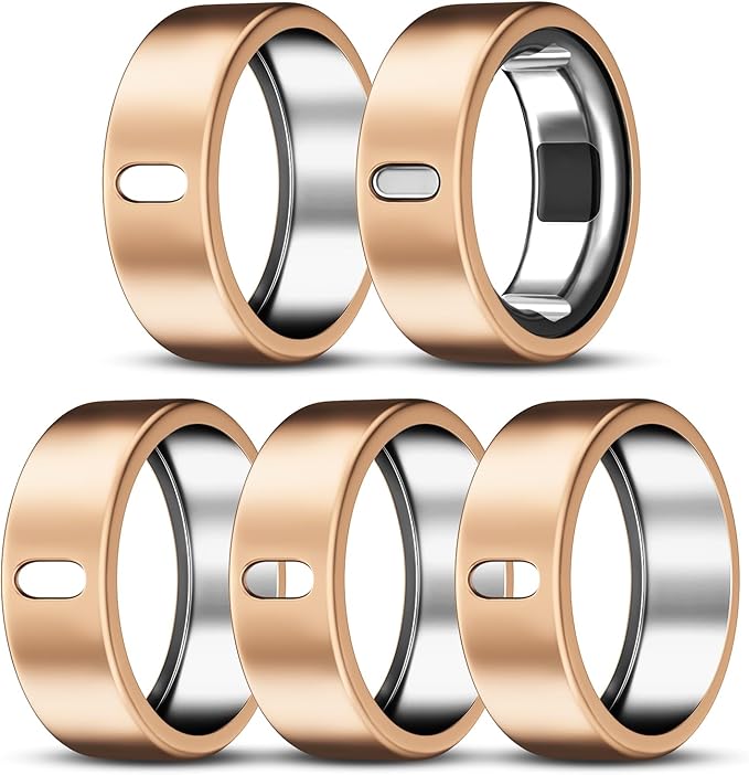 5 Pack Cover Compatible with Oura Ring Gen 4/Oura Ring Gen 3 Horizon/Heritage, Surport Charging with Cover on, Anti-Scratch TPU Protector for Oura Rings Accessories Women Men (Size 8)