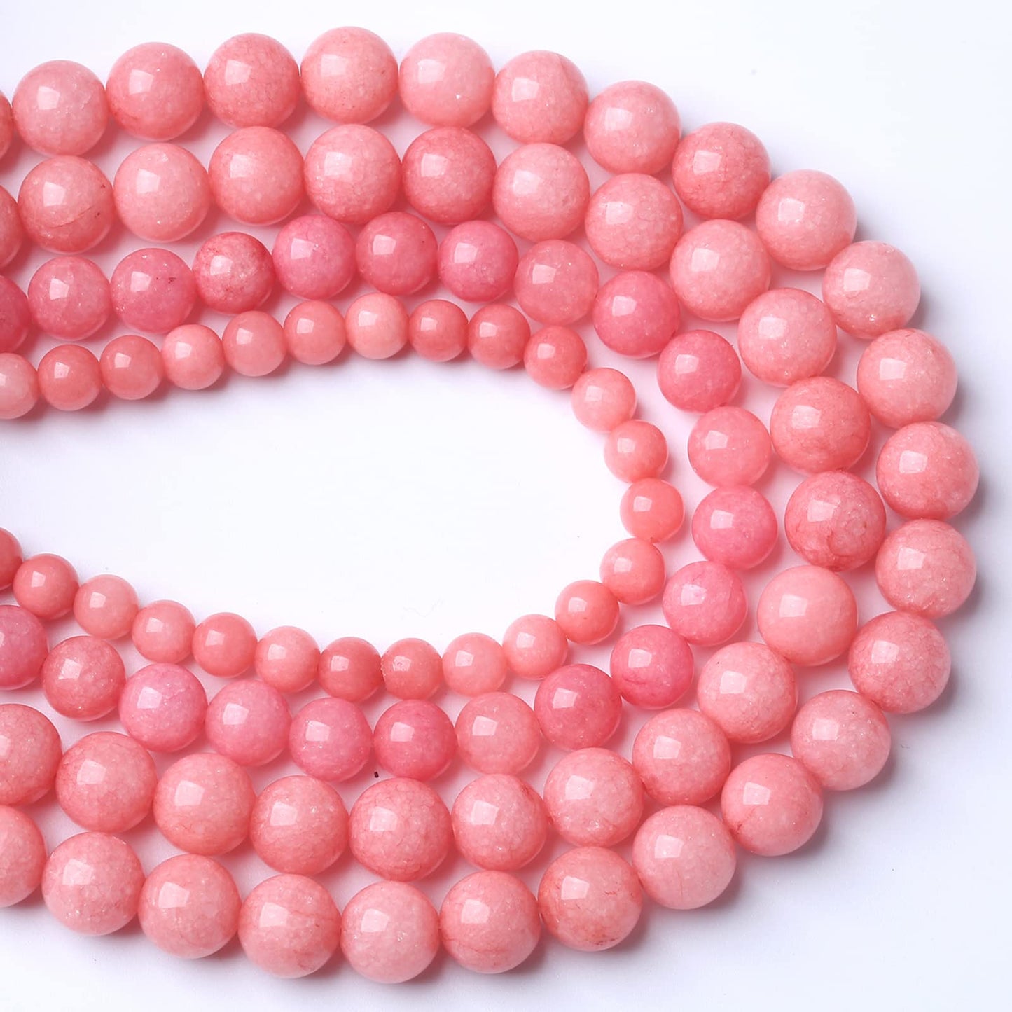 10MM 36PCS Natural Stone Pink Jade Beads Rhodochrosite Chalcedony Beads for Jewelry Making DIY Bracelet 1 Strand