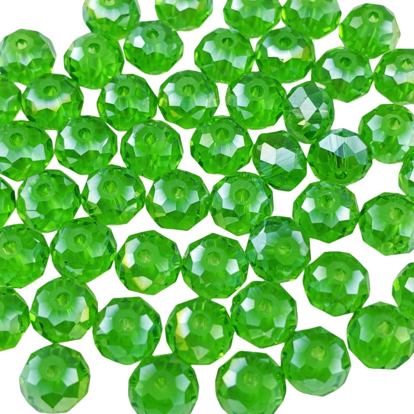 YHYPOCI 400pcs 4mm Crystal Glass Beads for Crafts Faceted Rondelle Glass Beads for Jewelry Making Crystal Spacer Beads for Necklaces Bracelets Earrings DIY Craft(Grass Green AB)