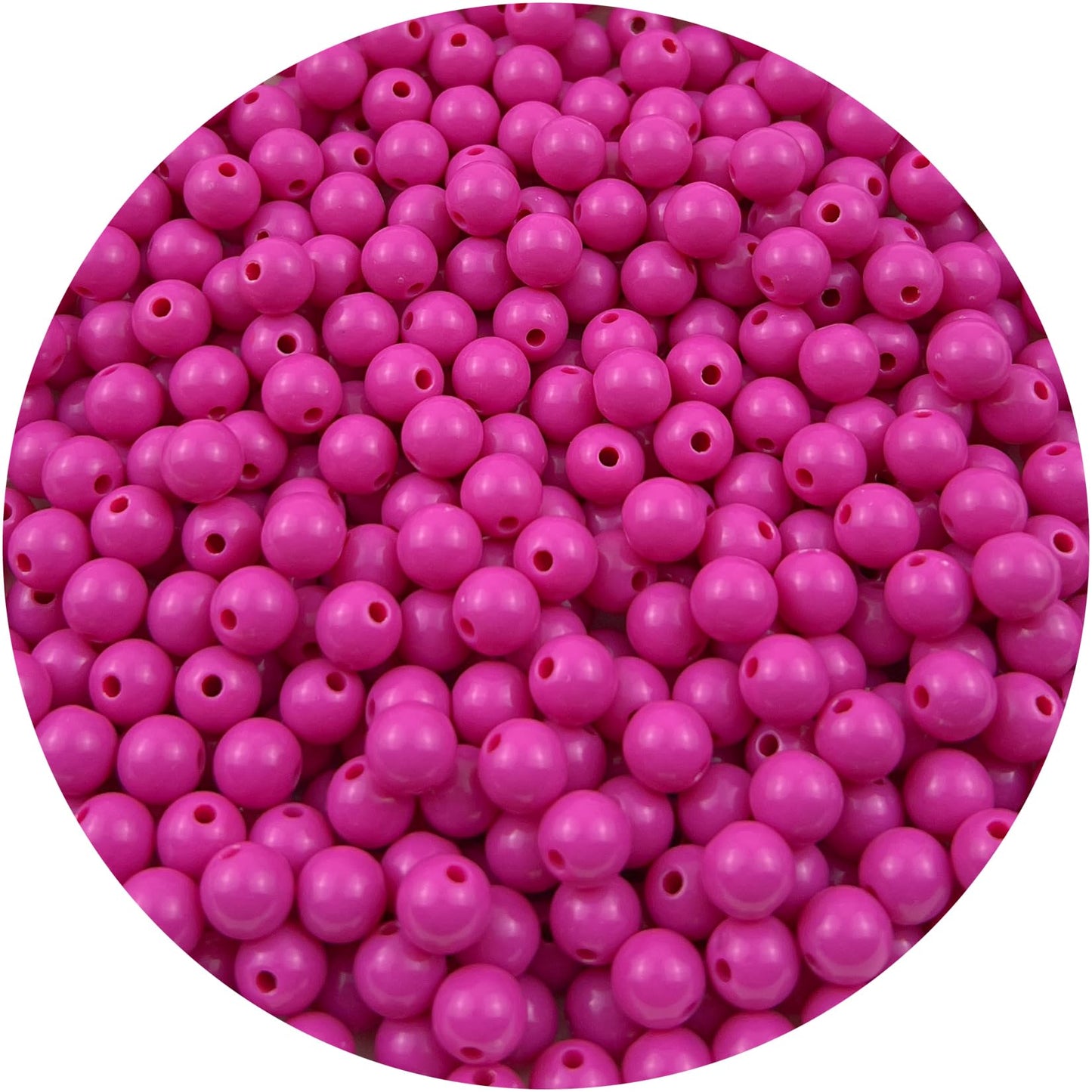 Mulutoo 1000Pieces 6MM Acrylic Round Beads Round Acrylic Balls Chunky Beads Smooth Spacer Plastic Pastel Beads Craft Beads for Necklace and Bracelet Making Crafting Supplies(183-deep Rose red)