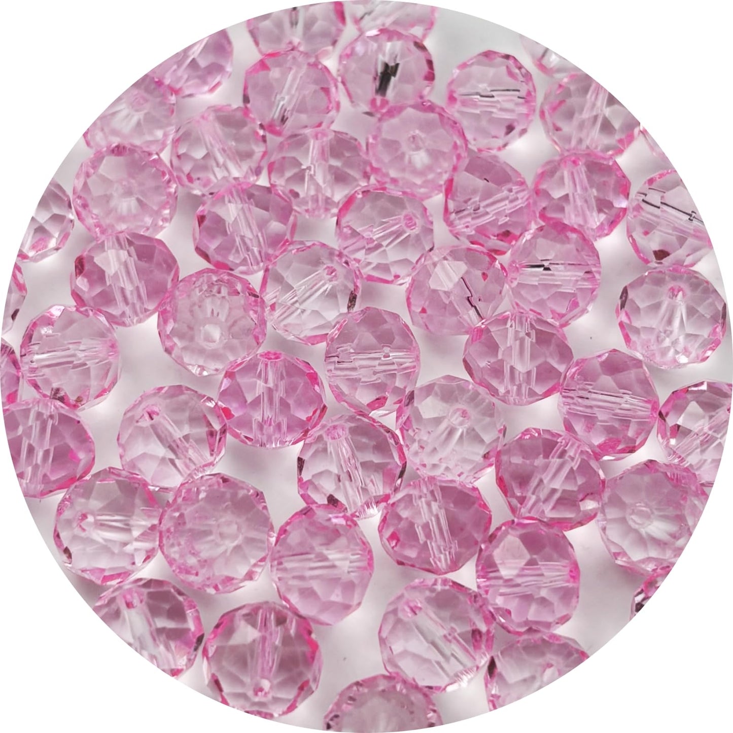 YUEXIGO 600pcs 3mm Crystal Glass Beads for Jewelry Making, Faceted Rondelle Glass Spacer Beads for Wind Chimes Bracelet Earring Necklace DIY Craft(Pink)