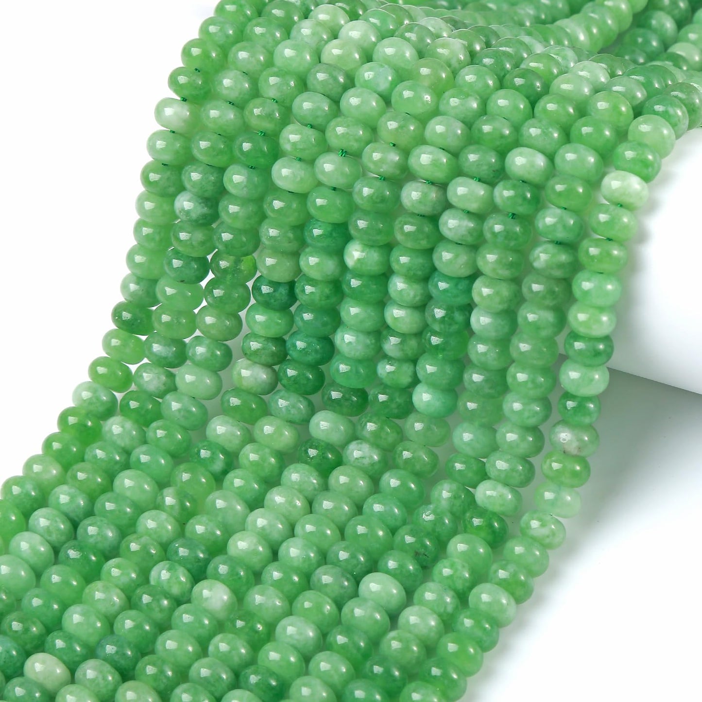 5x8MM 72PCS Green Jade Tube Rondelle Abacus Disk Spacer Loose Beads for Jewelry Making Bracelet DIY Accessories