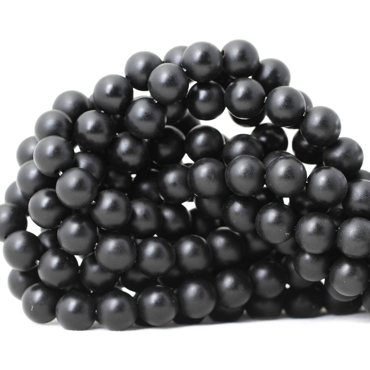 CHEAVIAN 35PCS 10mm Natural Matte Black Onyx Round Loose Beads DIY Bracelet Necklace Materials 1 Strand 15"