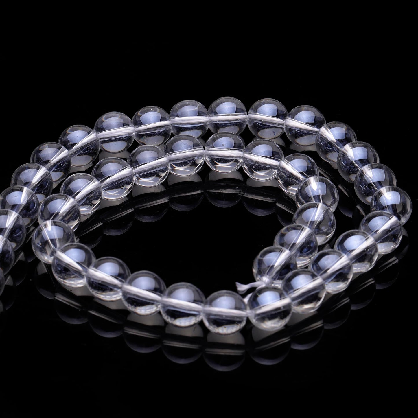 Youngbling Natural Crystal Beads for Jewelry Making,10mm Clear Quartz Polished Round Smooth Stone,Genuine Real Stone Red Beads for Bracelet Necklace 15 Inch