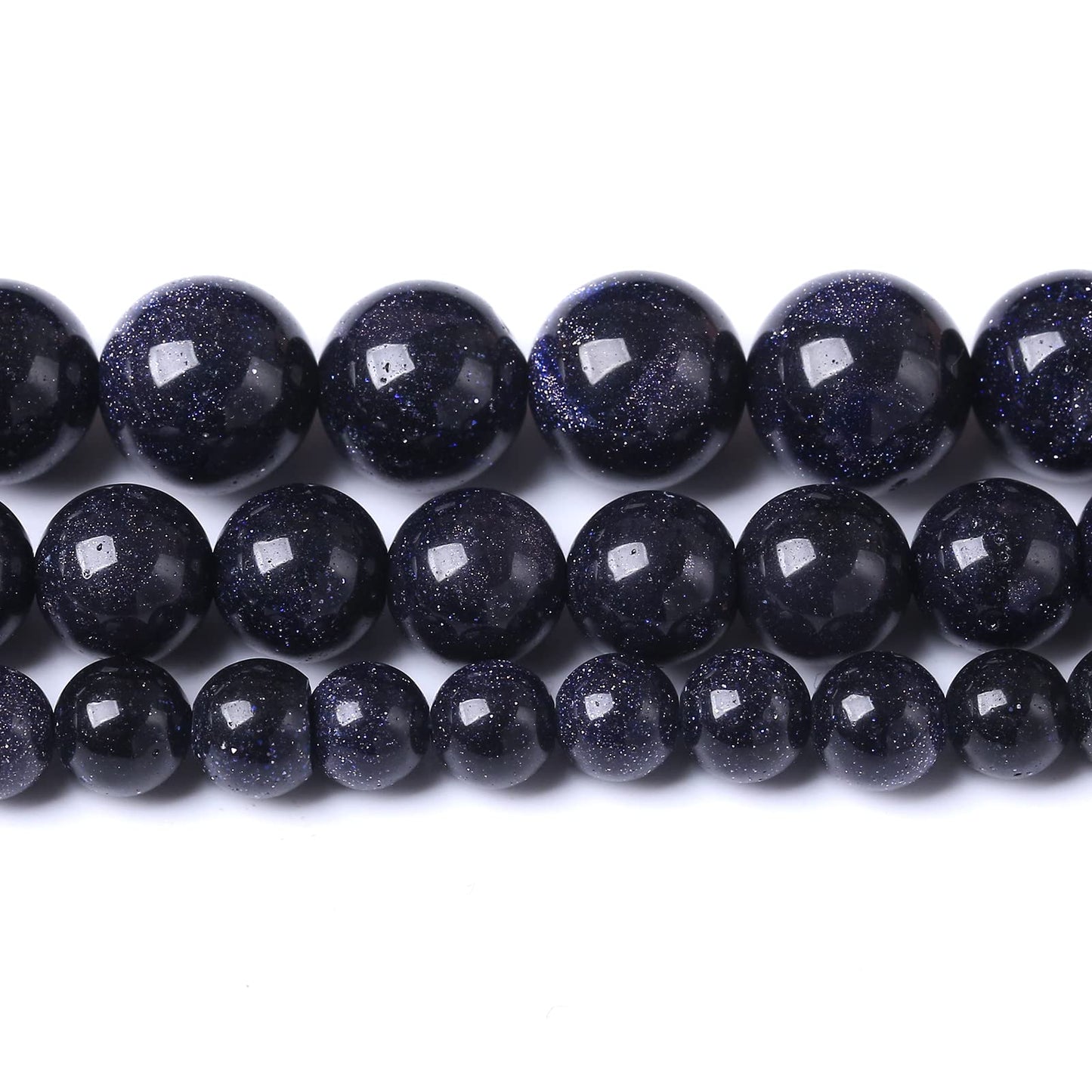 32PCS 12MM Natural Blue Sand Stone Beads Energy Healing Beads for DIY Jewelry Bracelet Necklace Making for Jewelry Making15Inch
