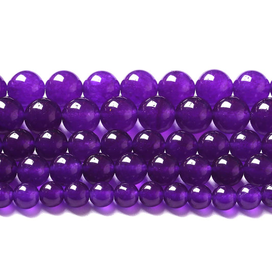 60pcs 6mm Natural Amethyst Jade Stone Round Loose Spacer Beads for DIY Jewelry Making Necklaces Bracelets Healing Energy Beads (6mm, Amethyst Jade)