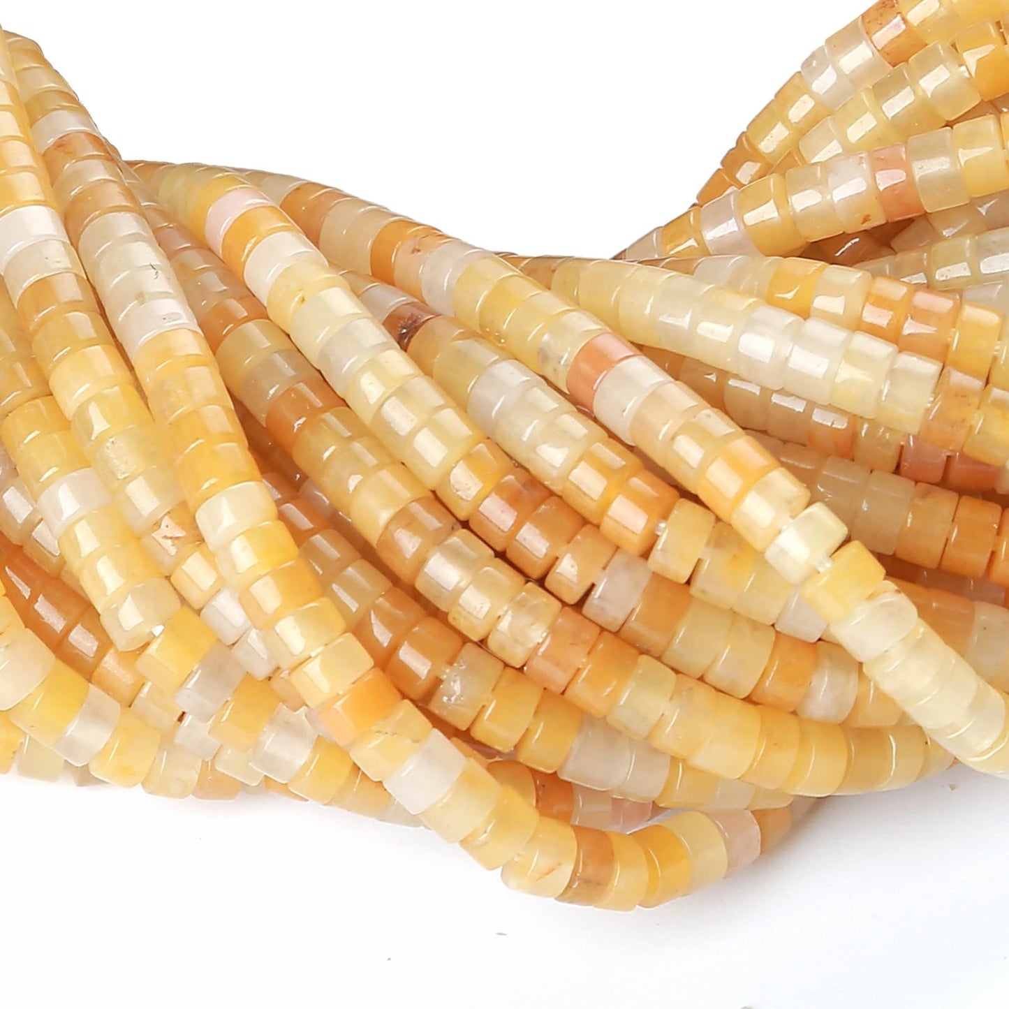 2x4MM 150PCS Yellow Jade Tube Cylinder Rondelle Abacus Disk Spacer Loose Beads for Jewelry Making
