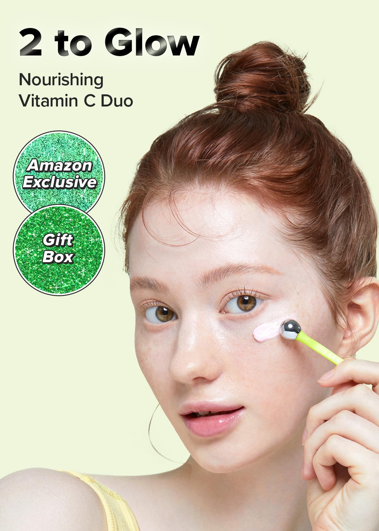 I DEW CARE Vitamin Eye Cream & Lip Oil set - 2 To Glow | Facial Treatment, Gift Box Included, Glass Skin Look, Korean Skincare, Nourishing, Dark Circles Reducer, Treatment with Hyaluronic Acid