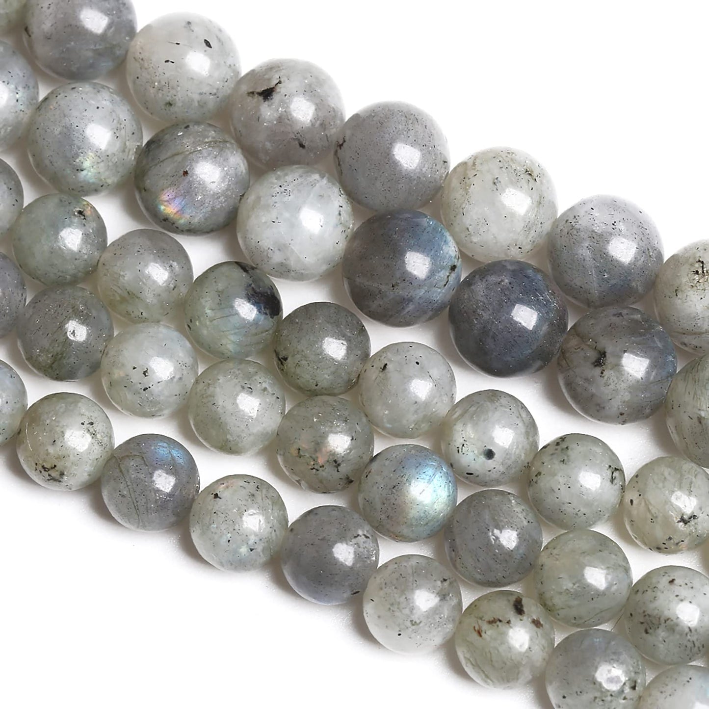 6MM 61PCS Natural Stone Gray Labradorite Larvikite Crystal Beads for Jewelry Making DIY Bracelet