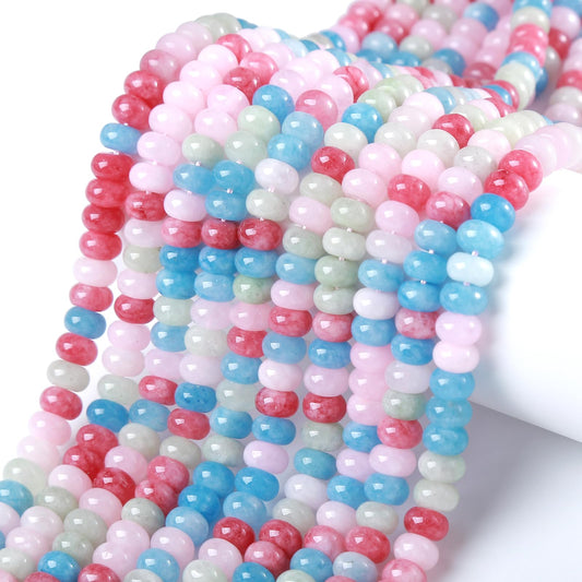 5x8MM 72PCS Morganite Jade Tube Rondelle Abacus Disk Spacer Loose Beads for Jewelry Making Bracelet DIY Accessories