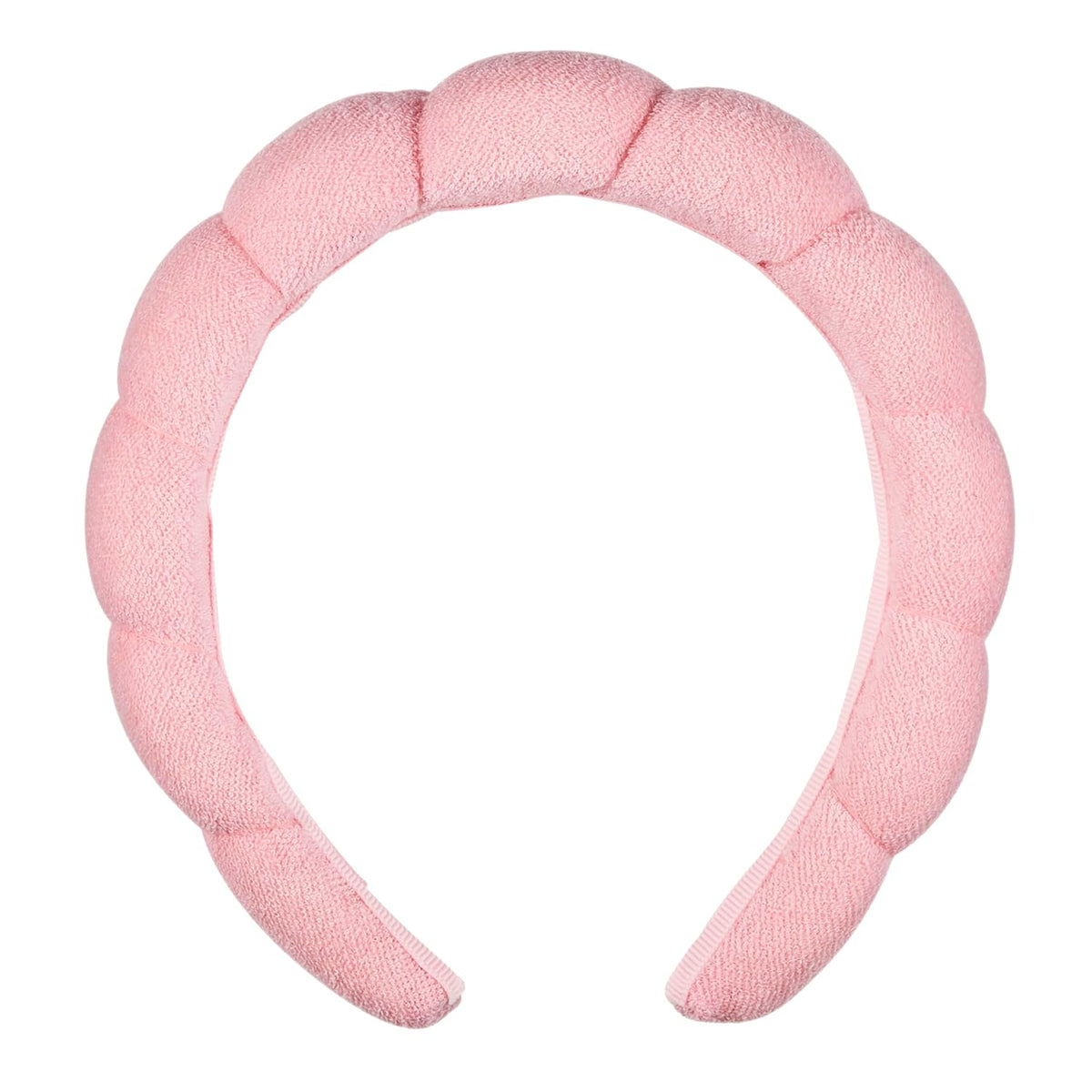 Conair Spa Makeup Headband - Ultra-Absorbent Microfiber, Pink Bubble Design | Soft Terry Cloth, No-Pull Comfort