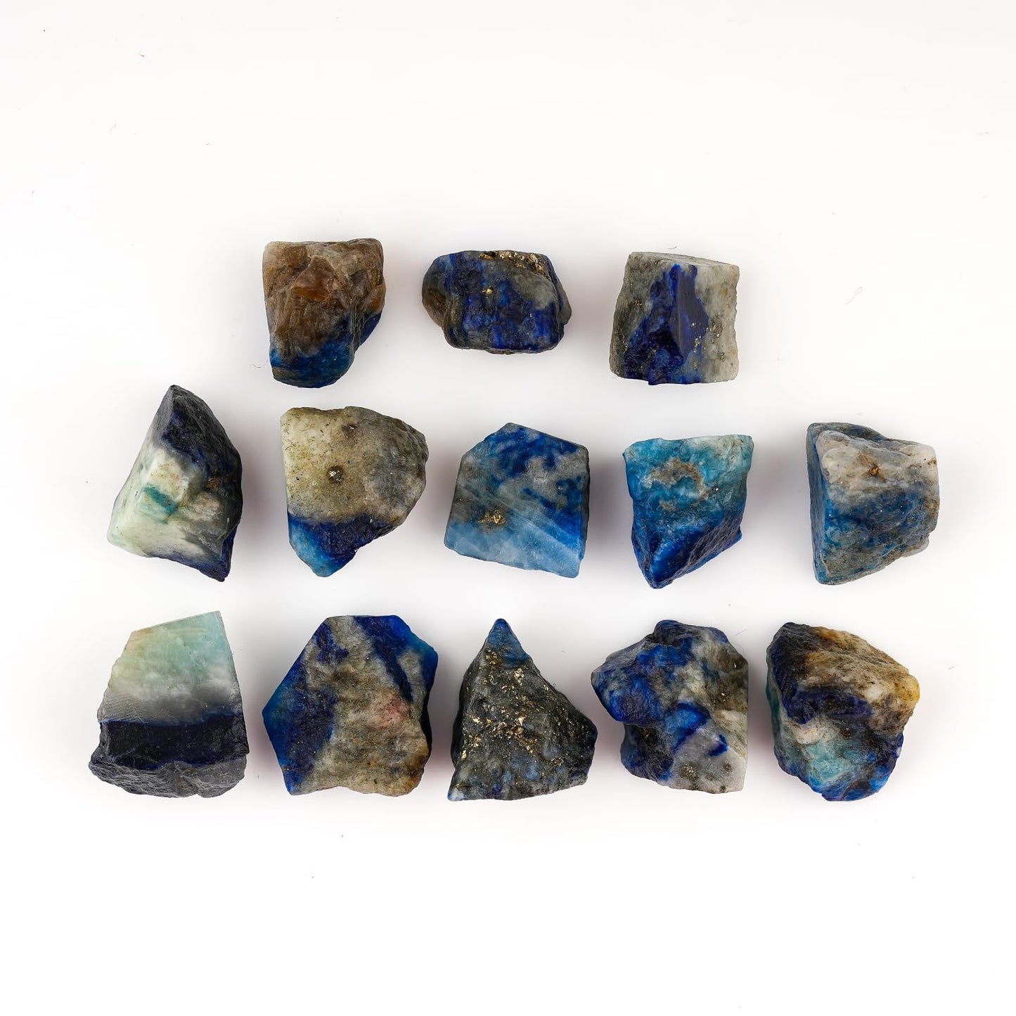 ColouredRocks 100 carats Copper Afghanite Crystals, Raw Stones, Rough Gemstones, Jewelry Making Supply, Cabbing, Polishing, Cutting, DIY, Crafts (12-14pcs) (8-14mm)
