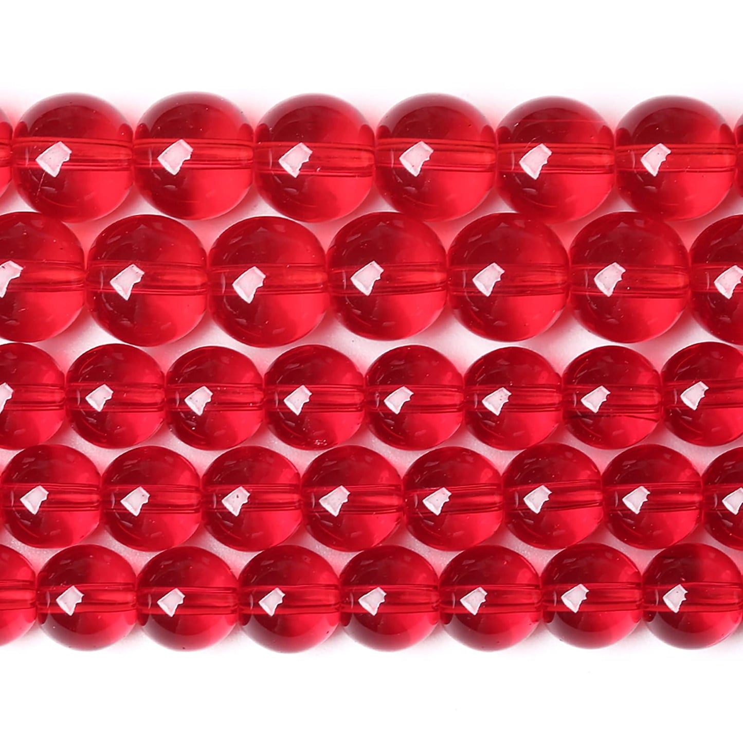 10MM 38PCS Red Garnet Glass Loose Spacer Crystal Beads for Jewelry Making DIY Bracelet