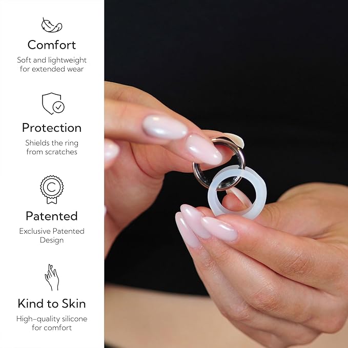 Rinfit Smart Ring Protector - Silicone Ring Enhancer for Active Lifestyle and Gym - StyleFit U.S. Design Patent - Frosted, Size 9