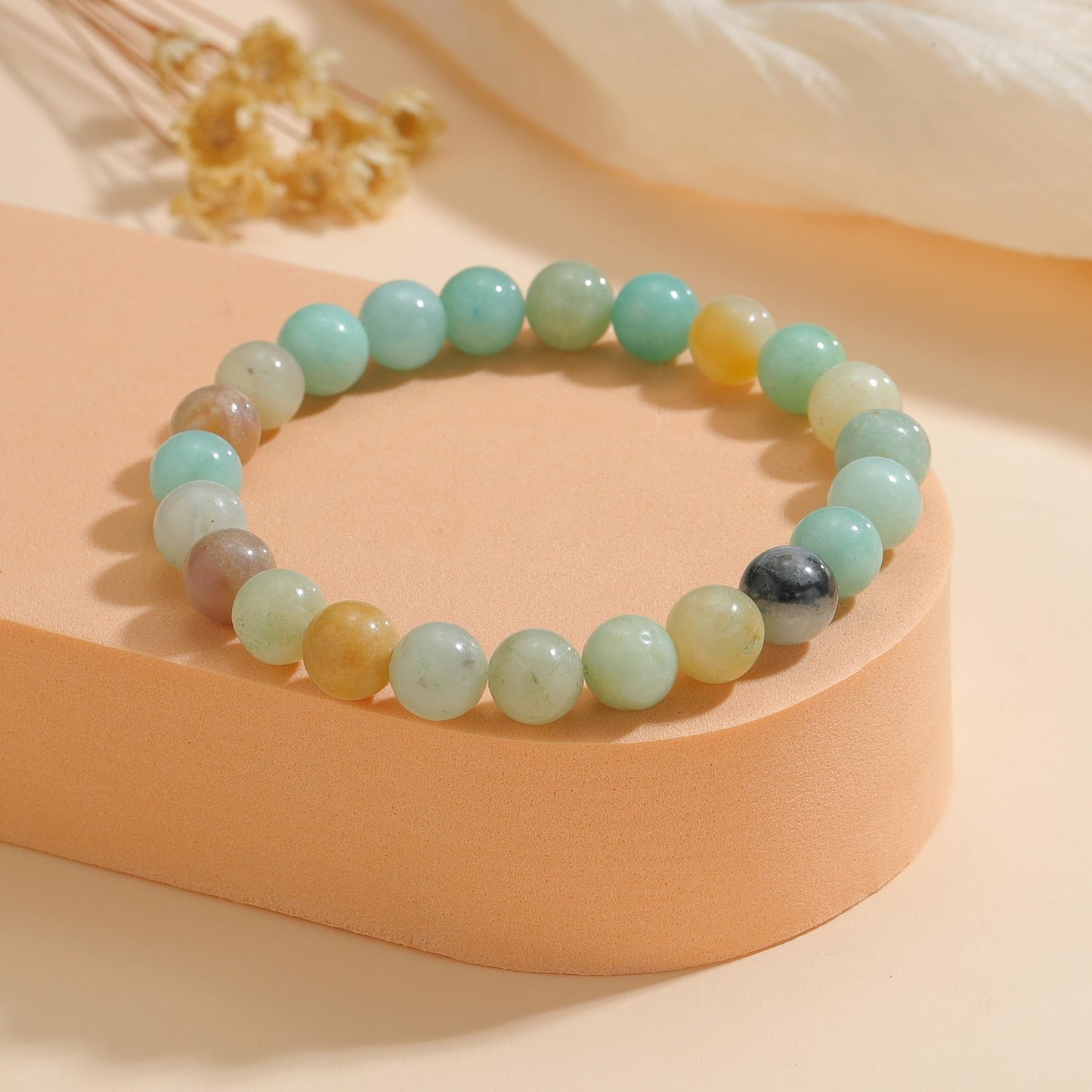 Udolfly Womens Crystal Beaded Bracelets for Women Men Protective Energy Bracelet Natural Gemstone Bead Bracelet 6mm Amazonite