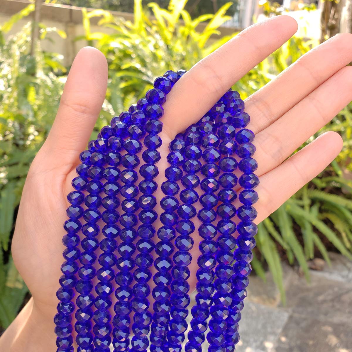 350pcs Czech Faceted Rondelle Crystal Glass Loose Beads 8mm Spacer Bulk Cobalt Blue for DIY Craft Jewelry Making CCR825