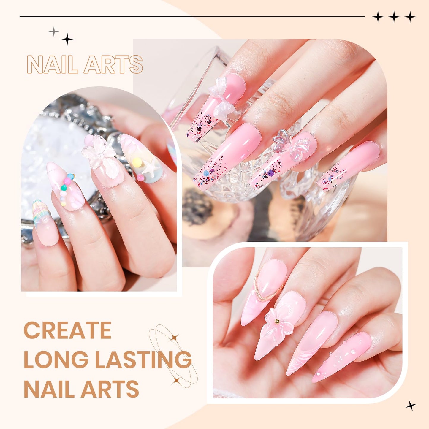 SUPWEE 3d Gel Nail Art Sculpture Non Stick Hand Molding Gel for Nails Multifunctional Solid Builder Gels for Extension Carving Sculpting Beauty Charms for Beignner and Salon DIY