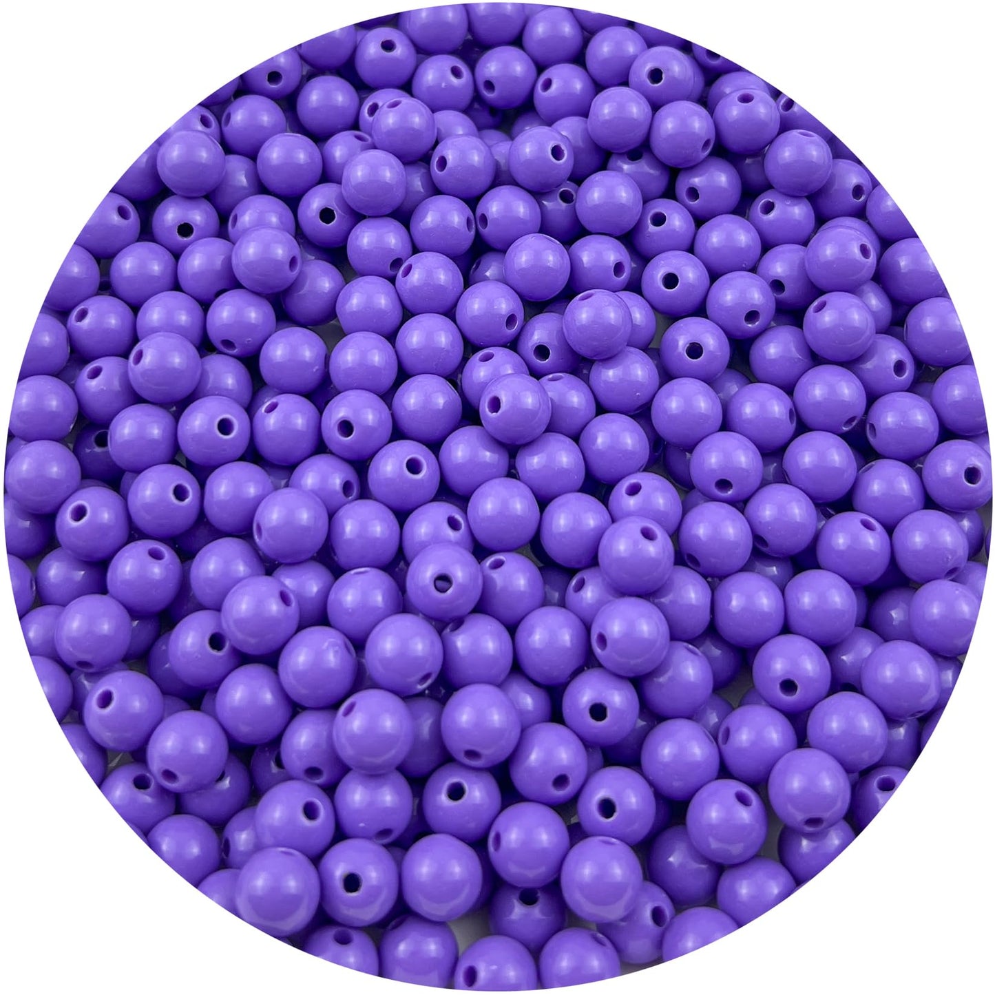 Mulutoo 400Pieces 8MM Acrylic Round Beads Round Acrylic Balls Chunky Beads Smooth Spacer Plastic Pastel Beads Craft Beads for Necklace and Bracelet Making Crafting Supplies(186-purple)
