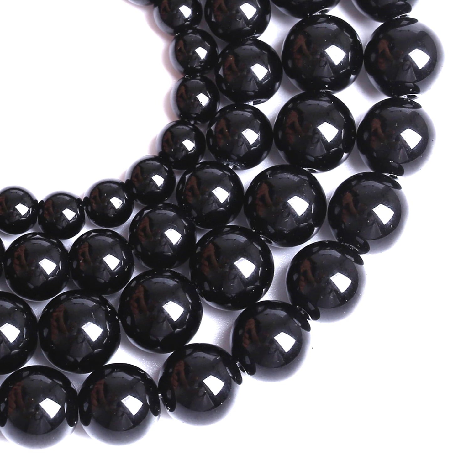 12MM Natural Black Agate Gemstone Beads Round Loose Stone Beads for Jewelry and Bracelets Making 32pcs 15"
