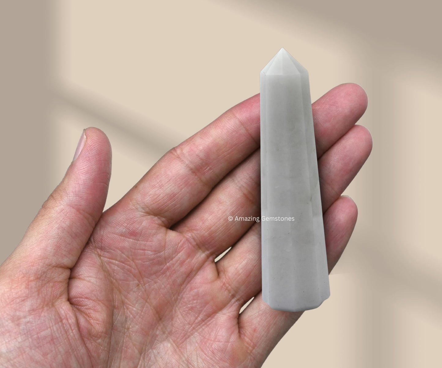 Amazing Gemstone Snow Quartz Crystal Towers - Natural Healing Crystal Point Obelisk for Reiki Healing and Crystal Grid (3" to 4" INCH)