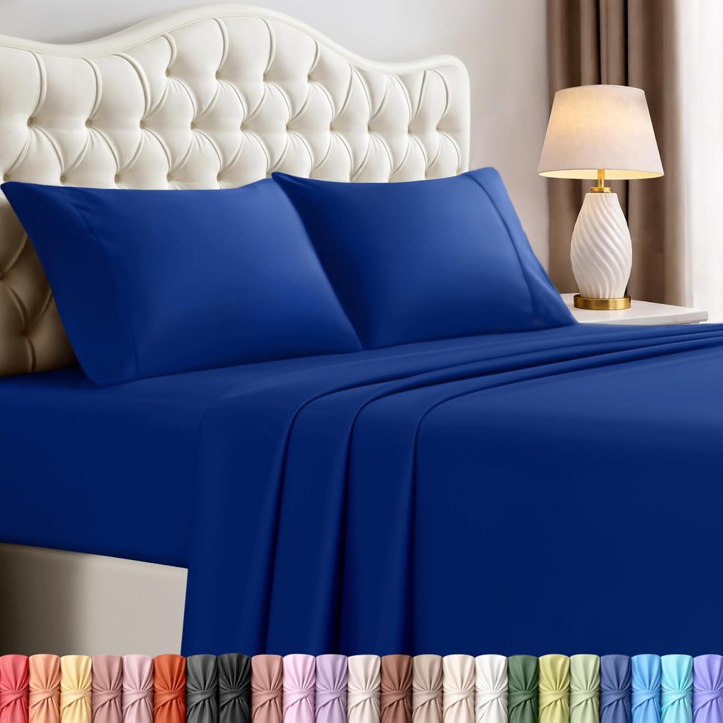 Utopia Bedding Full Size Sheet Set - Soft, Breathable Microfiber | 4-Piece Royal Blue Bedding Set