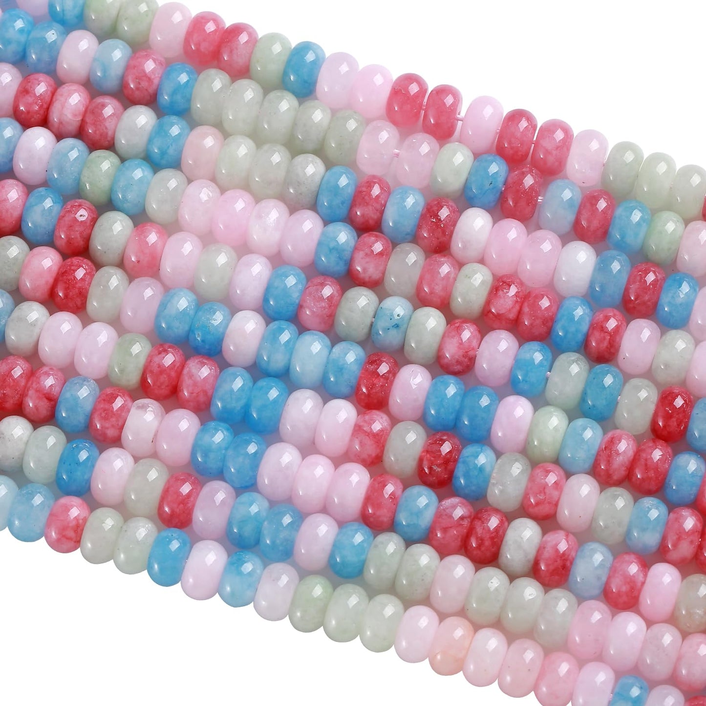 5x8MM 72PCS Morganite Jade Tube Rondelle Abacus Disk Spacer Loose Beads for Jewelry Making Bracelet DIY Accessories