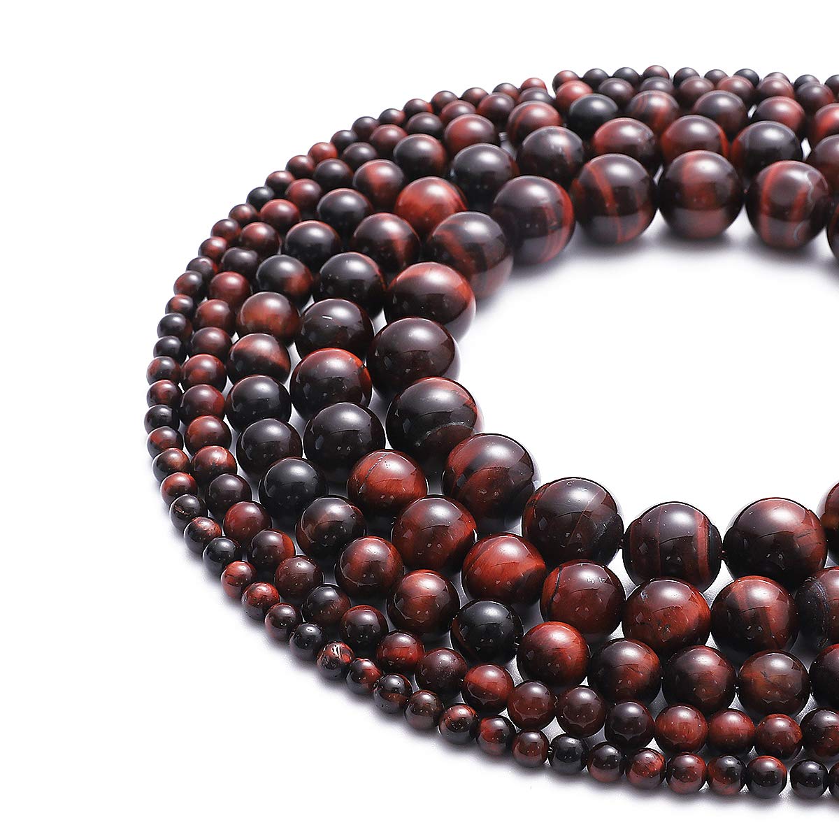BEADIA Natural Red Tiger Eye Stone Round Loose Semi Gemstone Beads for Jewelry Making 10MM 38PCS