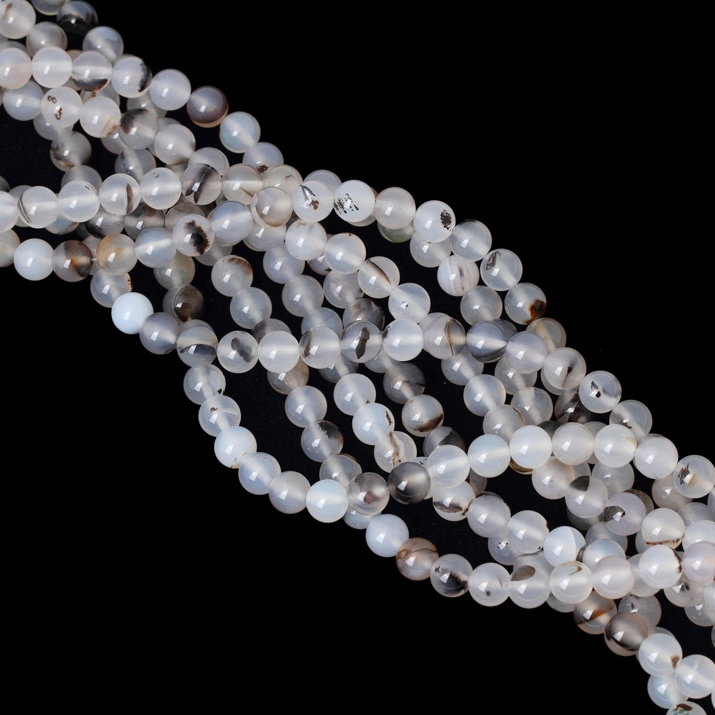 CHEAVIAN 45PCS 8mm Natural Moss Grass Agate Gemstone Round Loose Beads for Jewelry Making 1 Strand 15"