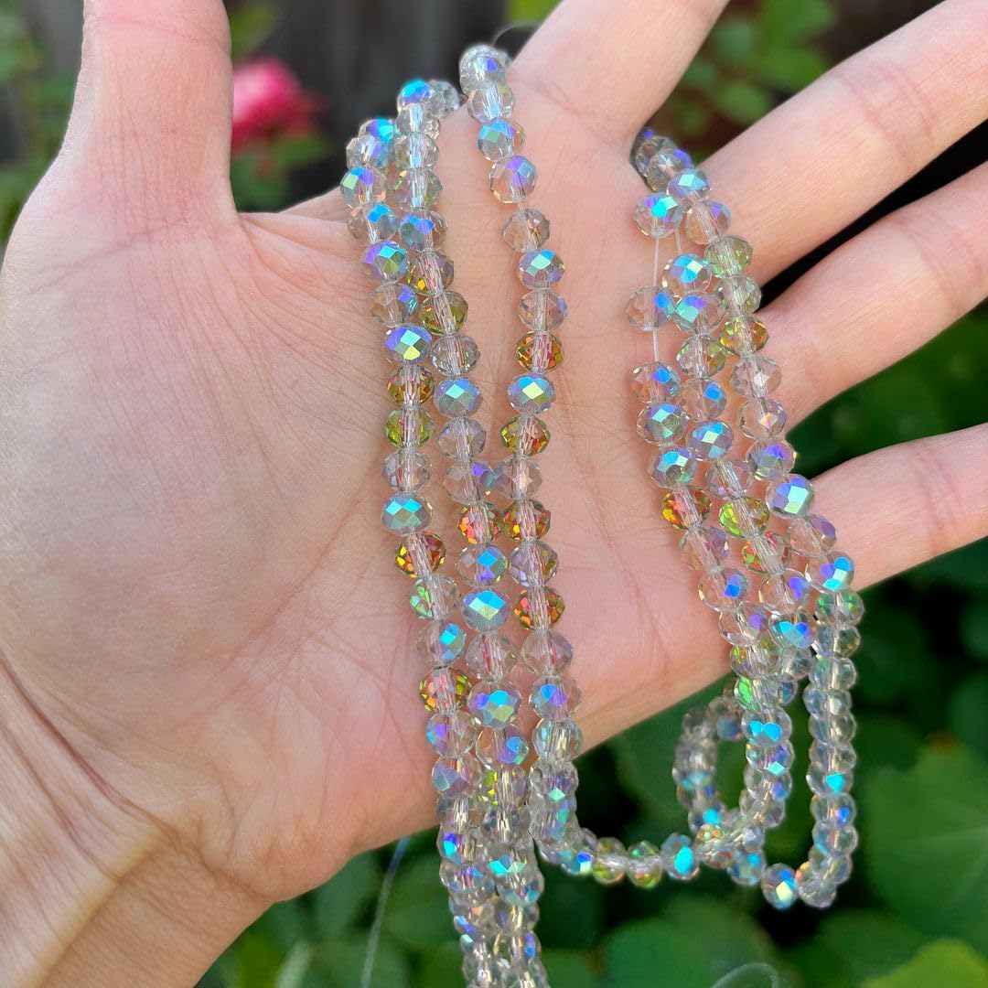 1000pcs Czech Faceted Rondelle Crystal Glass Loose Beads 6mm Spacer Bulk Green Red Shimmer for DIY Craft Jewelry Making CCR637